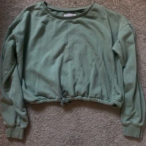 Green Cropped Sweater